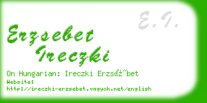 erzsebet ireczki business card